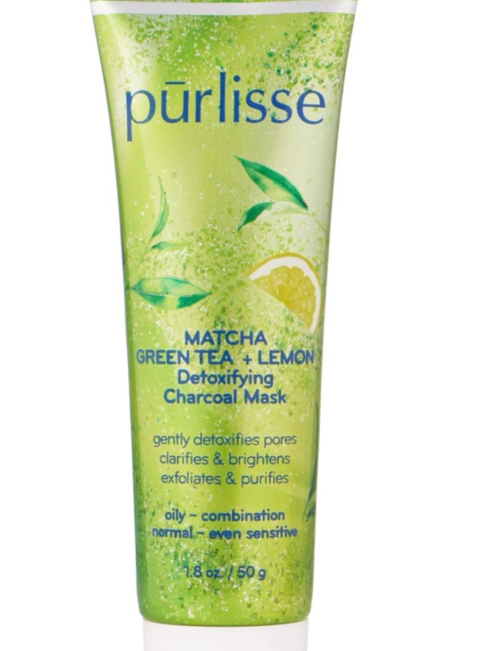Purlisse Matcha Green Tea + Lemon Detoxifying Charcoal Mask 1.8 oz